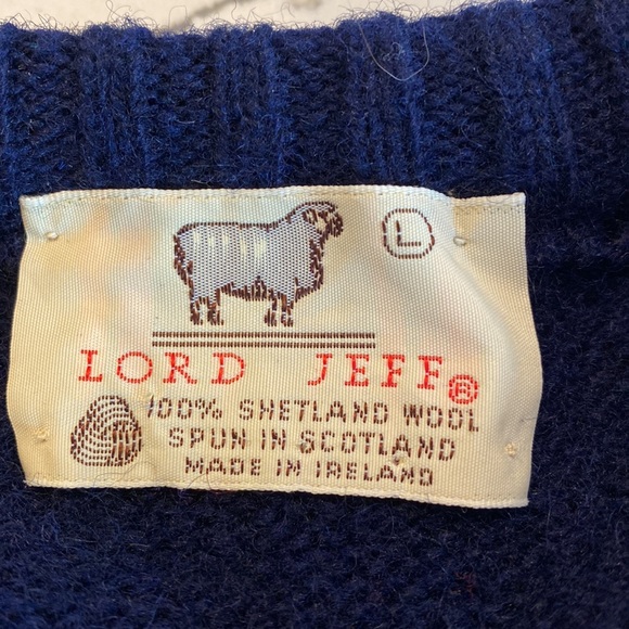 Lord Jeff Vintage 100% Shetland Wool Argyle Sweater Vest Size L - Picture 2 of 5